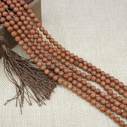 High Quality Synthetic Golden Sand Round Loose Beads Golden Sand Stone Beads 8MM For Jewelry Making Earrings Necklace Earrings