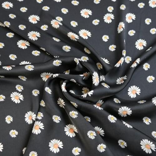 By Meter Soft Dress Fabric Daisy Satin Chiffon Material Imitate Silk