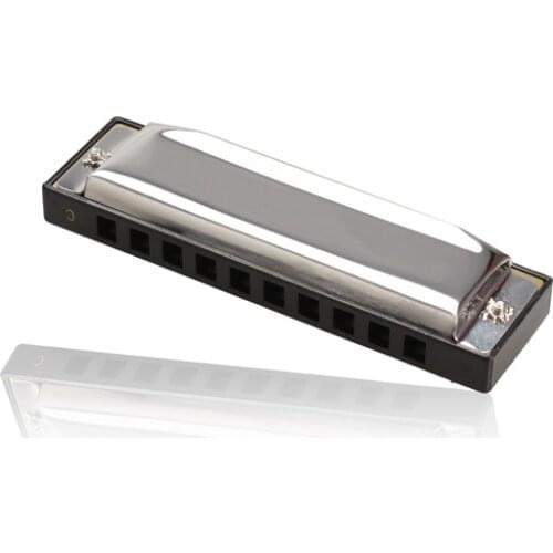 New 1pc Silver Harmonica Metal 10 Holes Harmonica C Key Mouth Organ Children Gift Toys for Blues Rock Jazz Folk Harmonicas 2021
