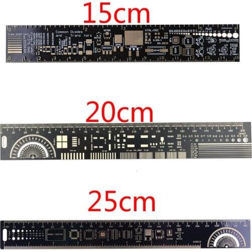 15/20/25cm Multifunctional PCB Ruler Measuring Tool Resistor Capacitor Chip IC SMD Diode Transistor Package Electronic Stock