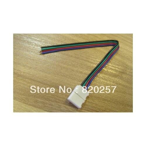 Free shipping 20pcs lot 4 pin led strip connectors 10mm150mm cable for RGB led strip no soldering