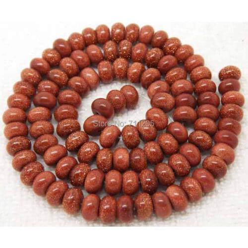 4x6mm Gold Sand Stone Rondelle Loose Beads 15",Min. Order is $10,we provide mixed wholesale for all items