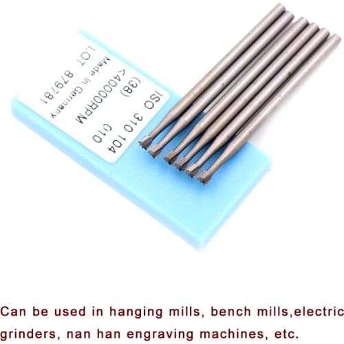6pcs 2.35mm Shank 0.6-2.3mm Precision Tungsten Carbide Burrs Milling Cutter Rotary Tool Inverted Ladder Carving Knife