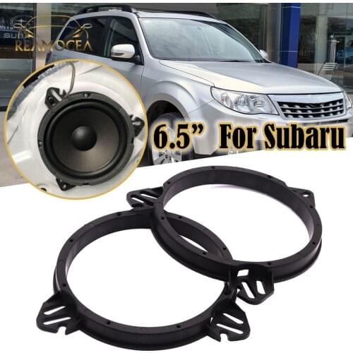 Reamocea 2Pcs 6.5" Black Plastic Rear Front Door Speaker Adapter Bracket Holder Ring Fit for Subaru Impreza Forester WRX Legacy