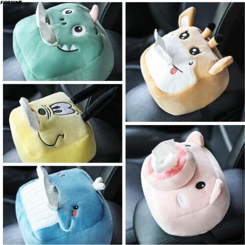 Car Tissue Holder Cute Soft Plush Animals Paper Napkin Case Creative Tissue Box Napkin Holder Car Paper Boxes For Car Seat