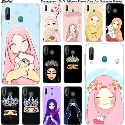 Muslim Islamic Gril Eyes Arabic Hijab Case For Samsung Galaxy A80 A70 A60 A50 A40 A40S A30 A20E A2CORE M40 Note 10 Plus 9 8 5
