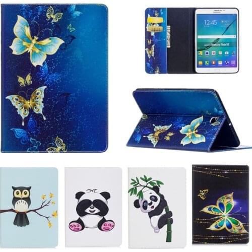 Tab S2 8 SM-T710 SM-T715 Fashion Panda Owl Pattern Case for Samsung Galaxy Tab S2 8.0 T710 T715 Tablet Cover Leather Stand Shell