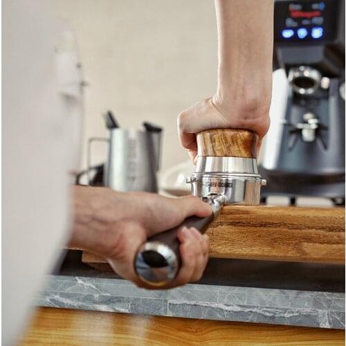 Coffee Coffee Distributor Italian Coffee Machine Adjustable Solid Wood Tamper 58mm coffee barista tools coffee cups