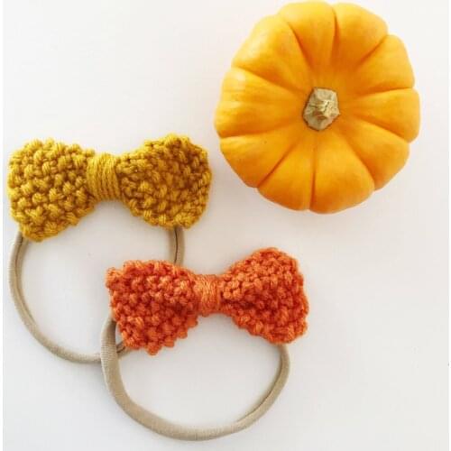 Baby Girl Headband Wool Knitted Headbands Bow Head Band Toddler Thin Nylon Hairband Infant Hair Accessories Newborn Photo Props