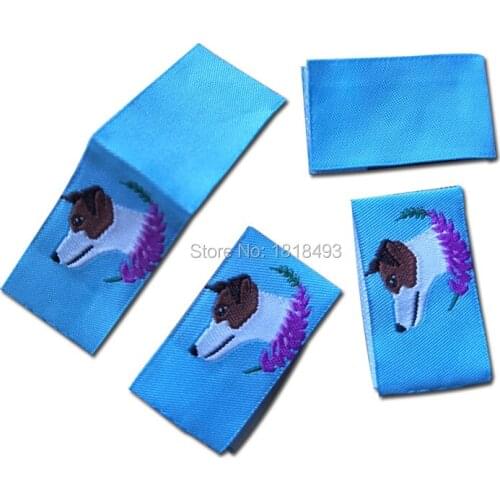 Free shipping customized clothing woven label/garment collar label/clothes label printing/brand/embroidered tags dress labels