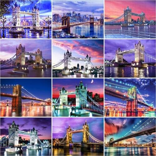 Evershine Diamond Painting Bridge 5D DIY Diamond Embroidery Landscape Cross Stitch Full Square Round Drill Home Decor Gift