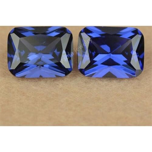 Zircon Stone Sale 3X5m~13x18mm Dark Blue Color Sapphir-e CZ Rectangle Octangle Shape Synthetic Cubic Zirconia Gems For Jewelry
