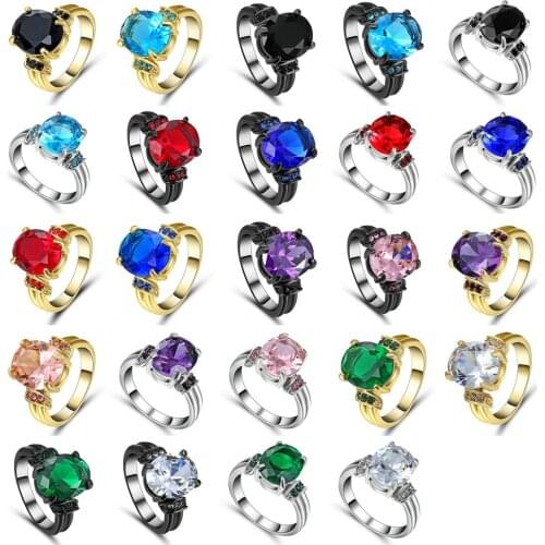 TianBo Engagement large Oval crystal rings jewelry female costume accessories AAA zircon