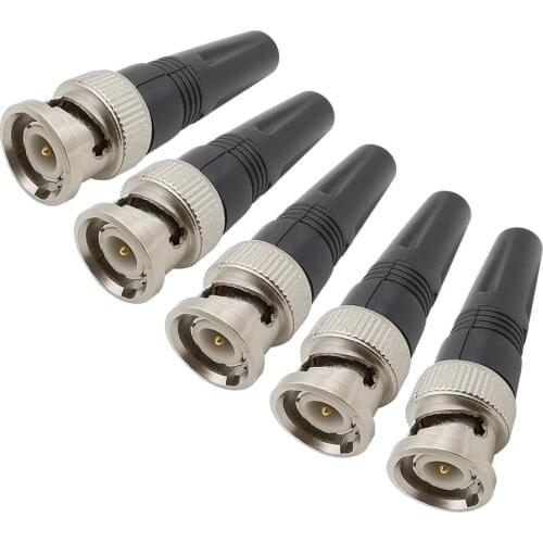 Surveillance BNC Male RF Coaxial Connector Plug Adapter Twist-on Coaxial RG59 Cable for CCTV Camera Video/AUDIO Connector