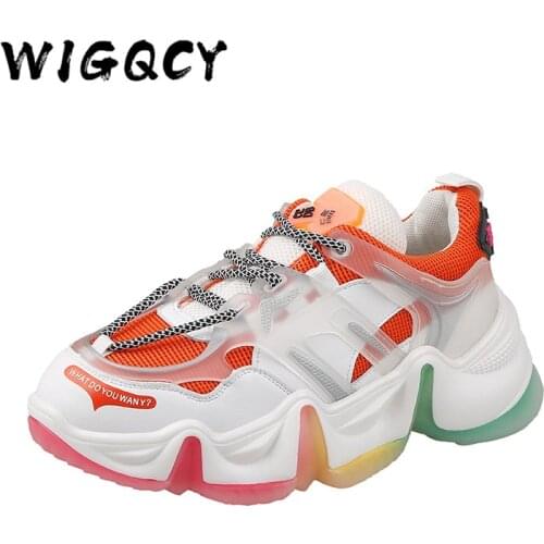 Sneakers Women 2020 Hot Summer Vulcanize Shoes Breathable Rainbow Color Fashion Casuals Height Increasing Female Chunky Ladies