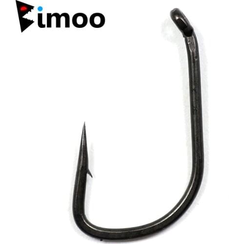 Bimoo 20pcs High Carbon Steel Carp Fishing Hook Bent Eye Micro Barb Terminal Tackle