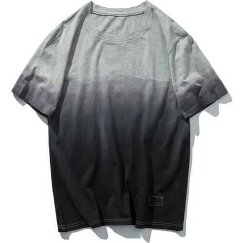 Summer Casual Short Sleeve Gradient T-shirt Men Tops Cute Korean Boys Tshirt Multicolor Tee Shirt Man Oversized T Shirt Male 3xl