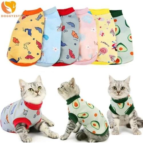 Cute Cartoon Cat Vests Small Pet Clothes Dog Sweater Shirts Vest Puppy Cat Tee Shirts for Small Dogs Cat Coat Milk Silk Clothes
