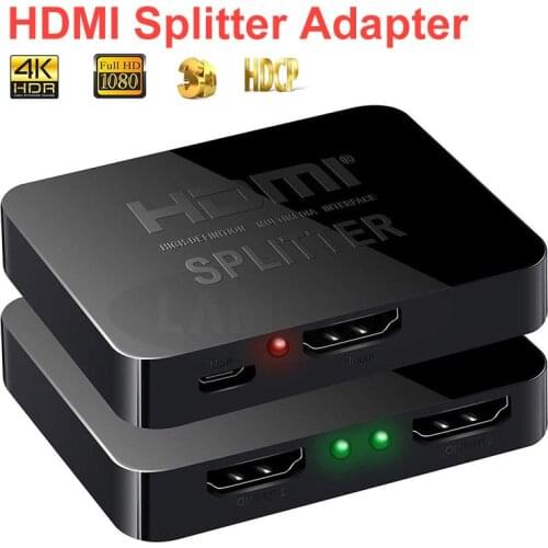 Multifunctional 1 In 2 Out 2 Ports Repeater Splitter Hub HDMI Switch Box For TV Computers HDMI Adapter Converter Supports 1080