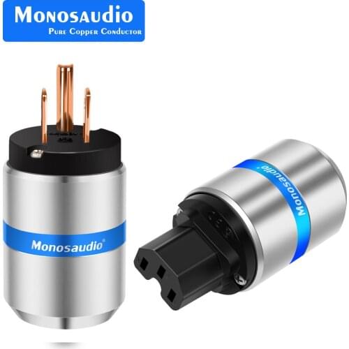 Monosaudio M106/F106 99.998% Red Copper Hifi US Power Plug American Standard Electric Jack&IEC Connector Audio Power Plug