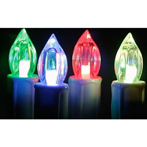 Set of 10 LED taper Candle Light w/12keys remote controller &mount clip Wedding Christmas Xmas Tree Party decor RGB-Multicolor