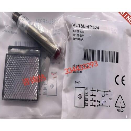 2pcs New High Quality sick mirror reflected photoelectric switch VL18L-4P324 VL18L-4N324