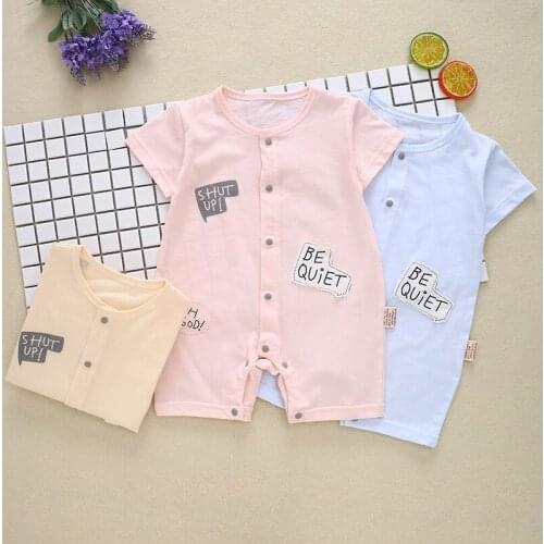 Baby Clothes Cotton Short Sleeve Summer Girls Boys Rompers Toddler Infant 0-12 Months Clothes