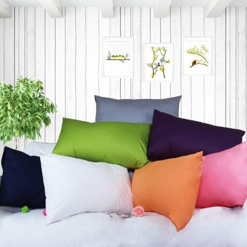 Solid Color Envelope Pillowcase Soft Breathable Cotton Twill Sofa Bedroom Cushion Cover Pillow Case Long Pillow Cover