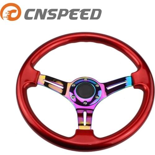 CNSPEED Neo Chrome 350mm 14inch ABS Steering 45mm Wheel Deep dish Universal Car Auto Racing Steering wheels YC100437