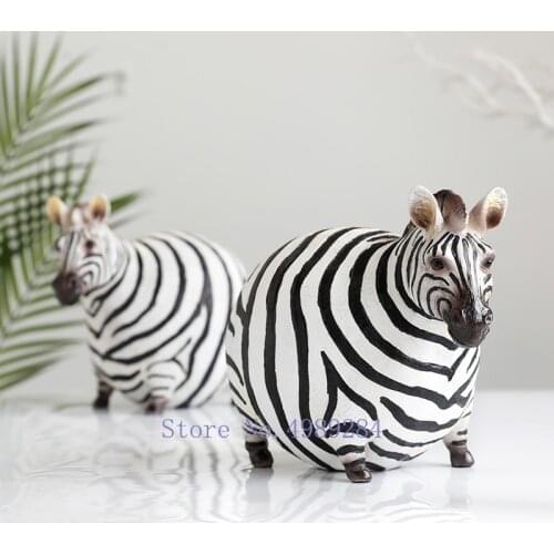 Nordic Creative Resin animal Fat zebra Modern crafts accessories Home living room Childrens room animal decoration