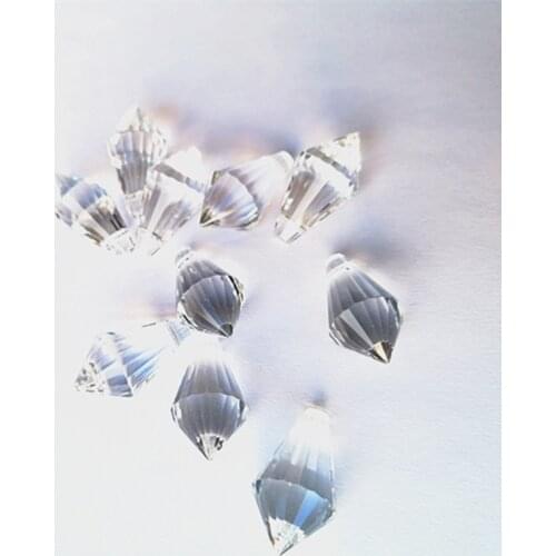 Top Quality 11*20mm 20pcs/lot Clear U-icicle Drops K9 Crystal Chandelier Lighting Prisms (Free Rings) Glass Cake Topper Deco