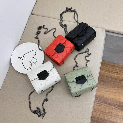 Women Small Shoulder Crossbody Bag Leather Chain Female Messenger Satchel Bags Ladies Chain Shoulder Messenger Bag