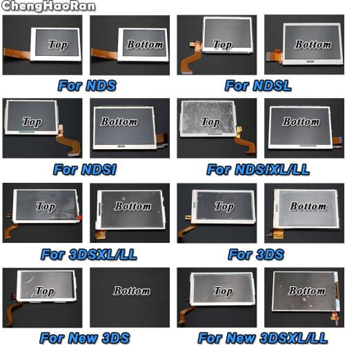 ChengHaoRan Top Bottom & Upper Lower LCD Screen Display For Nintendo DS Lite NDS NDSL NDSi For 3DS 3DSXL/LL New 3DS LL XL