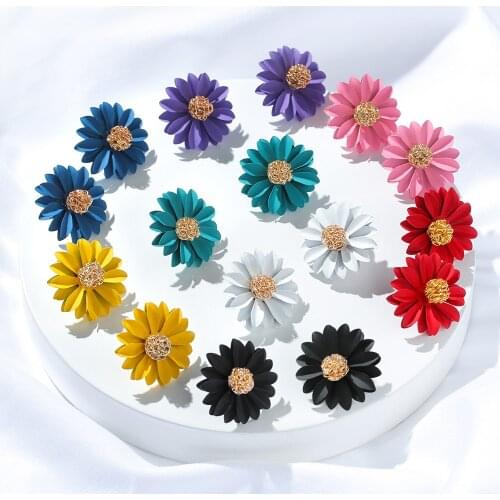 1 pair of new Korean temperament earrings sunflower sweet earrings flower earrings charm jewelry gift