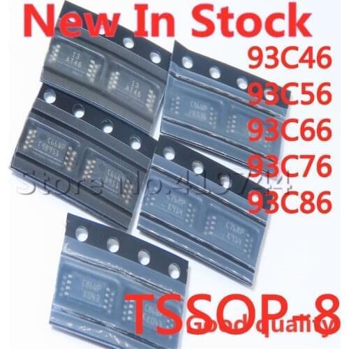 10PCS/LOT 93C46 93C56 93C66 93C76 93C86 TSSOP-8 (2PCS per model) car instrument speed control memory chip In Stock