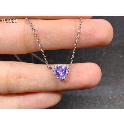 100% Natural and Real Tanzanite Pendant Natural And Real Tanzanite Necklace 925 sterling silver Fine jewelry Tanzanite Pendant