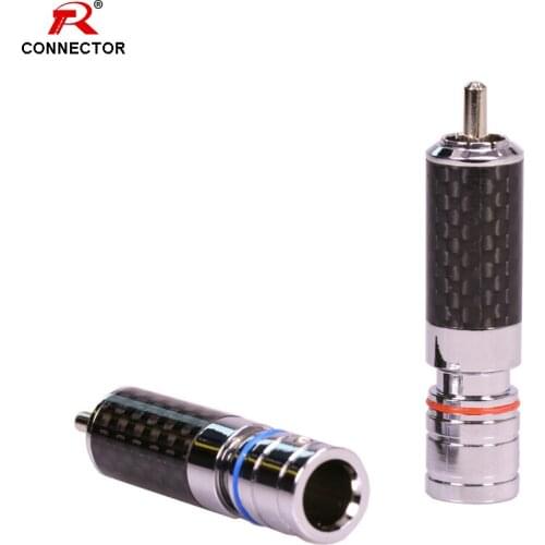 2pcs RCA connector Rhodium plated AV Terminal Phono Connector for cable up to 8mm