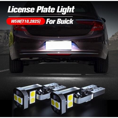 2pcs LED License Plate Light Bulb W5W T10 Lamp Canbus For Buick Regal Allure LaCrosse Enclave Verano Cascada Envision Encore