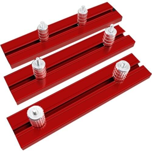 2 Pack 15.8/17.8/19.8mm Dog Hole Bench Auxiliary Positioning Fixing Clamp Workbench Planing Stop Board Aluminum Alloy Baffle