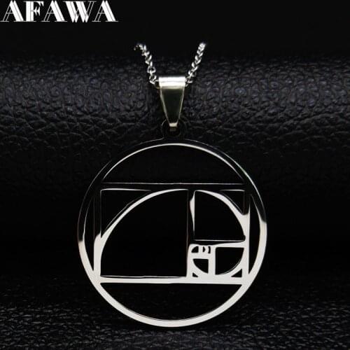2021 Fashion Metatrons Cube Stainless Steel Necklaces for Women Silver Color Necklaces jewelry collier femme N19334