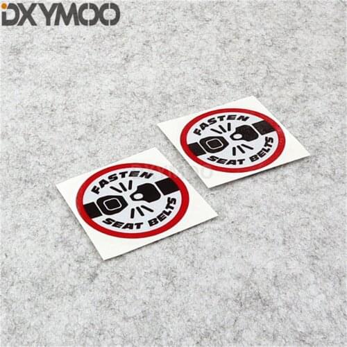 2x Fasten Seat Belts Car Styling Vinyl Decal Warning Auto Window Motorcycle Bike Stickers Graphical 5x5cm
