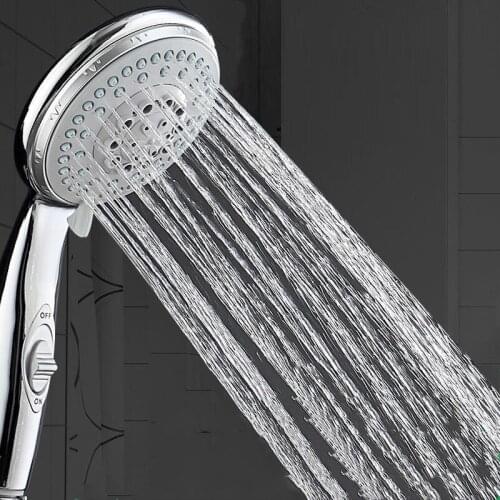 5-mode Adjustable Rainfall Shower Head Button Stop Pressure Water Saving Shower Accessories Bathroom Bathing Equipment Hot H040