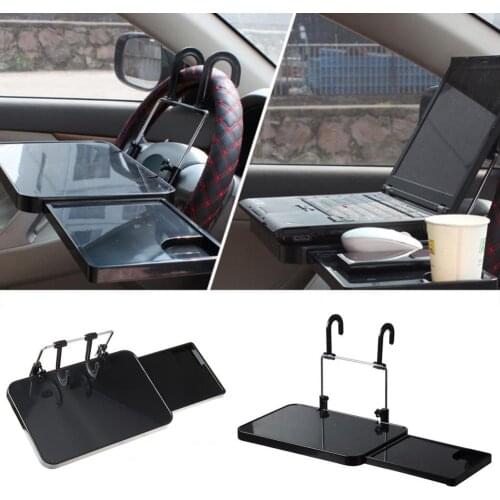 80% HOT SALES！！！Universal Foldable Car Table Laptop Desk Computer Rack Shelf with Drawer Hook
