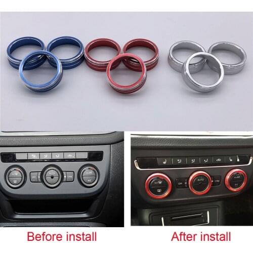 Car styling for Volkswagen Tiguan L Passat B7 B8 T-ROC AC Air conditioning knob cover ring ( A and B model option)