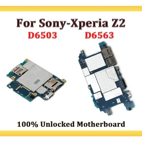 Free Shipping,100% Unlocked Replacement For Sony Xperia Z2 D6503 D6563 Motherboard 16GB ROM Mainboard Logicboard With Full Chips