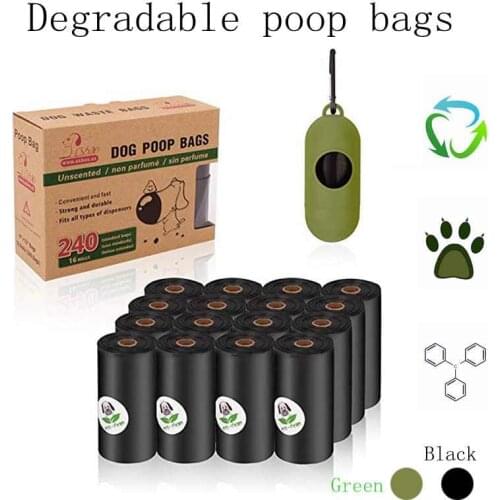 Degradable Pet Dog Poop Bags Eco-Friendly Cat Waste Bags Dispenser Outdoor Carrier Portable Pick-up Pet Poop Garbage Pet Supply