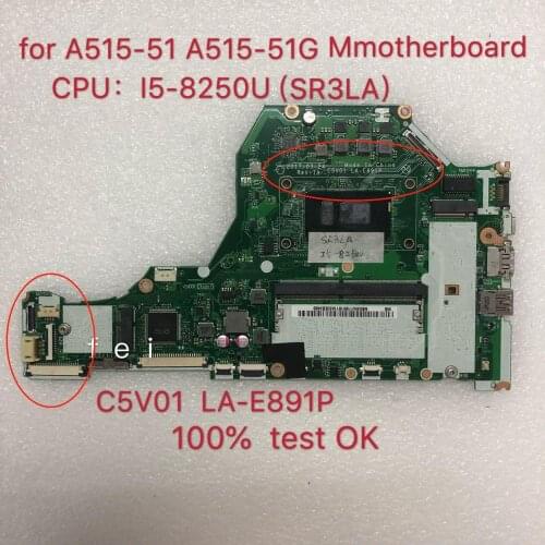 C5V01 LA-E891P NBGSW1101 NB.GSW11.001 PARÁGRAFO Acer Aspire A315-53 A515-51G laptop motherboard CPU: I5-8250U 100% teste ok