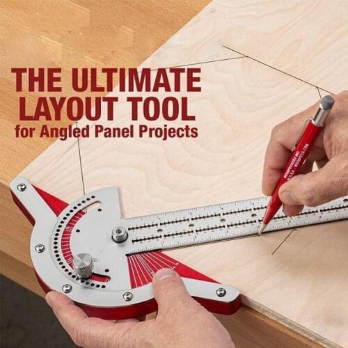 Woodworkers Edge Rule Efficient Protractor Angle Protractor Woodworking Ruler Angle Measure Stainless Steel Carpentry Tool