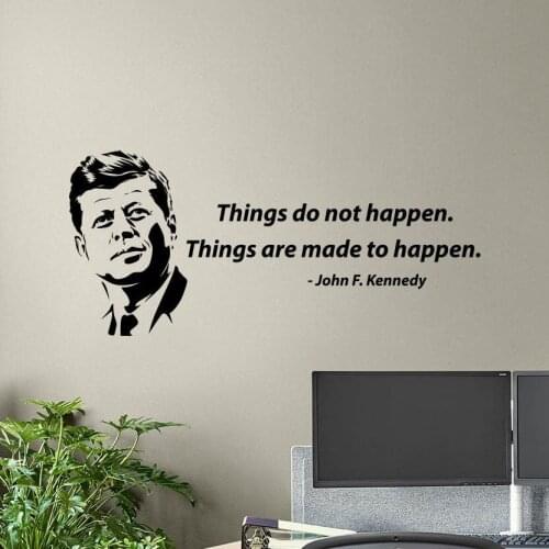 John F Kennedy Wall Decal Things Do Not Happen Inspirational Quote Vinyl Stickers Business Office Studio Interior Decor Art Q667