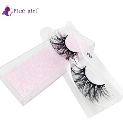 Flash girl 10style D09 best selling 3D real mink full strip eyelashes private label
